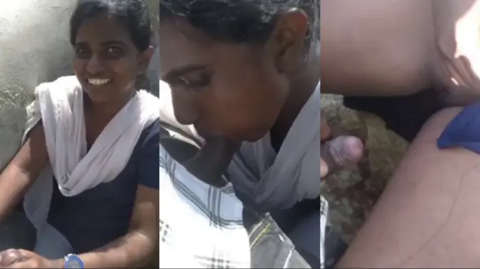 Tamil Young Dusky Girl Blowjob & Fucking Outside Uncut Video